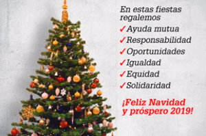 ¡Feliz Navidad y próspero 2019!